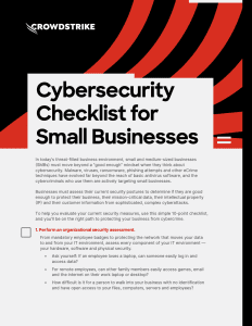 crowdstrike Small Business Cybersecurity Checklist