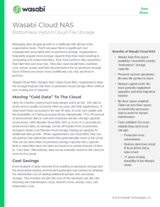 wasabi cloud storage Wasabi Cloud NAS Cover