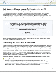 Ordr ordr manufacturing solution brief