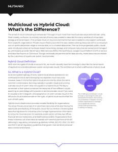 Nutanix wp hybrid vs multicloud